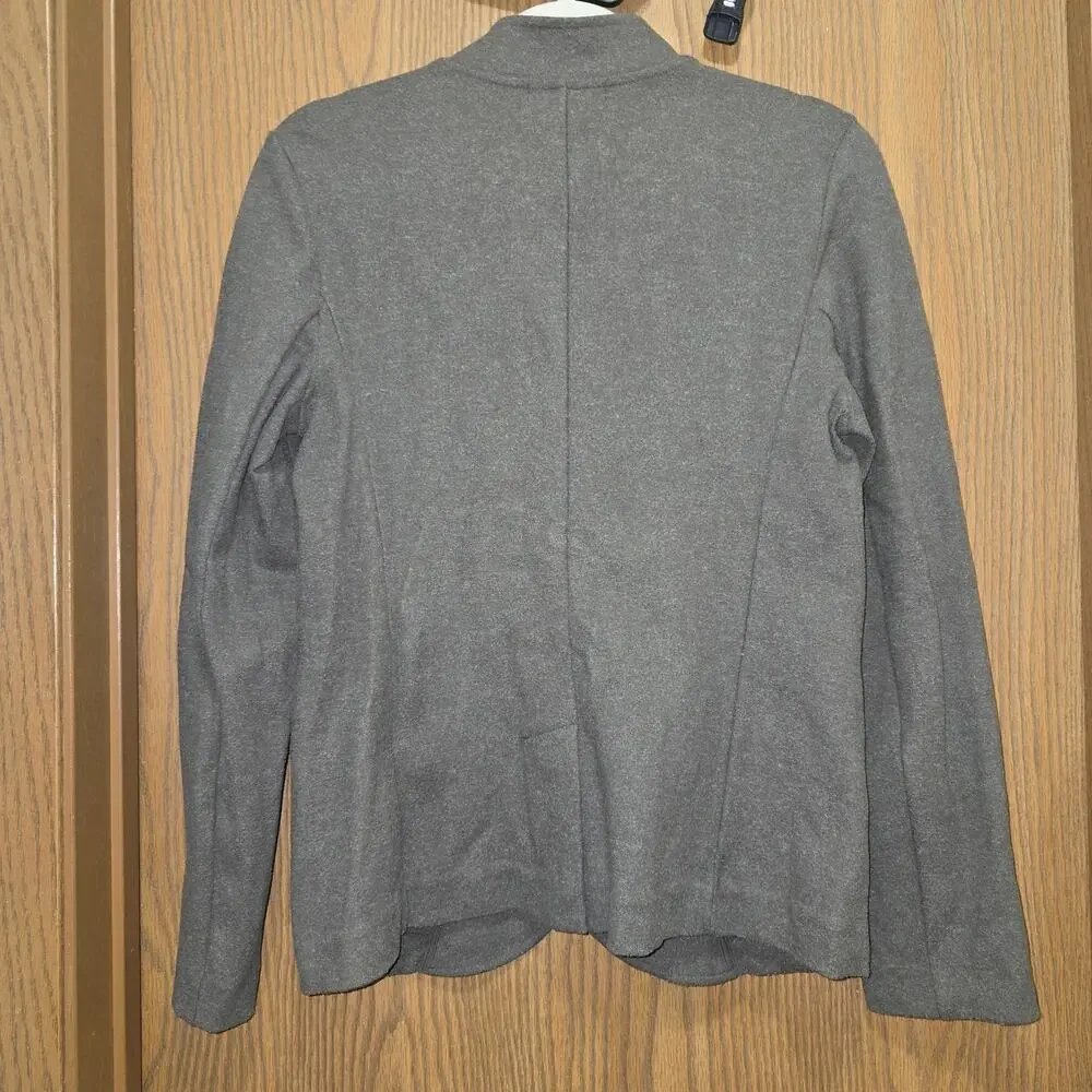 Banana Republic Military Piqué Knit Stand Collar Jacket Gray Academic Gorpcore